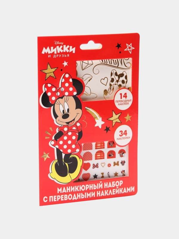 Подарочный набор для девочек: переводные наклейки + тату "Минни Маус"