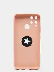 Бежевый чехол Realme C15 Реалми С15 силиконовый с кольцом-держателем