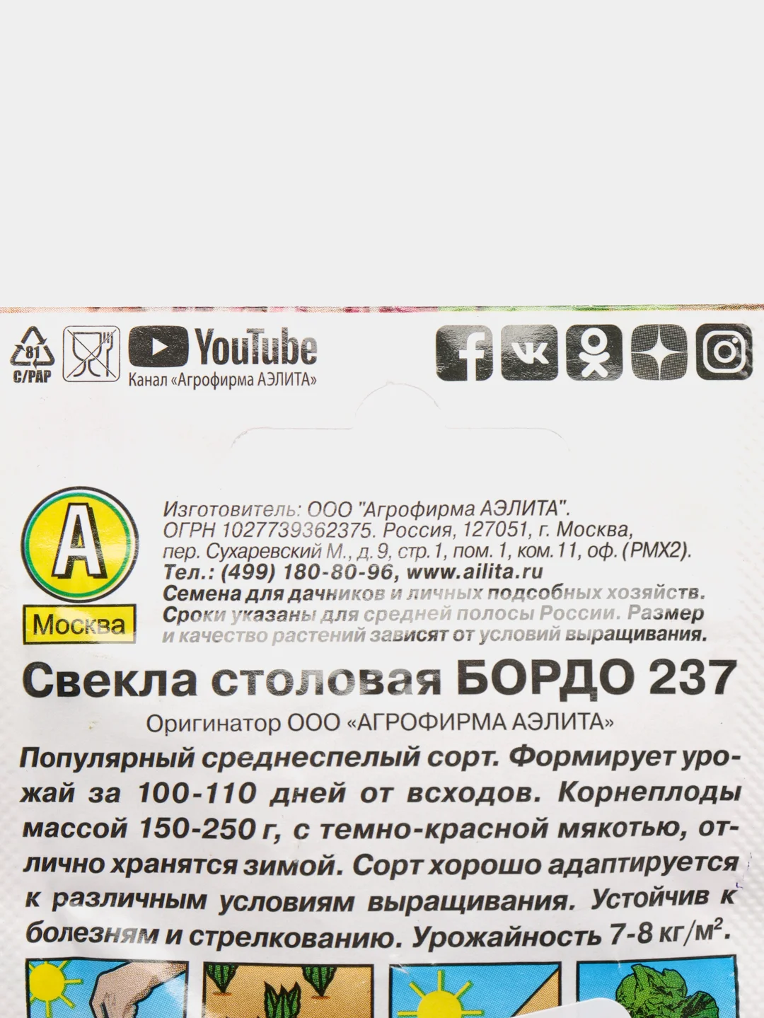 Семена свеклы столовой "Бордо 237", Лидер, 3 г