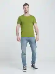 Лесной зеленый футболка мужская, стрейч