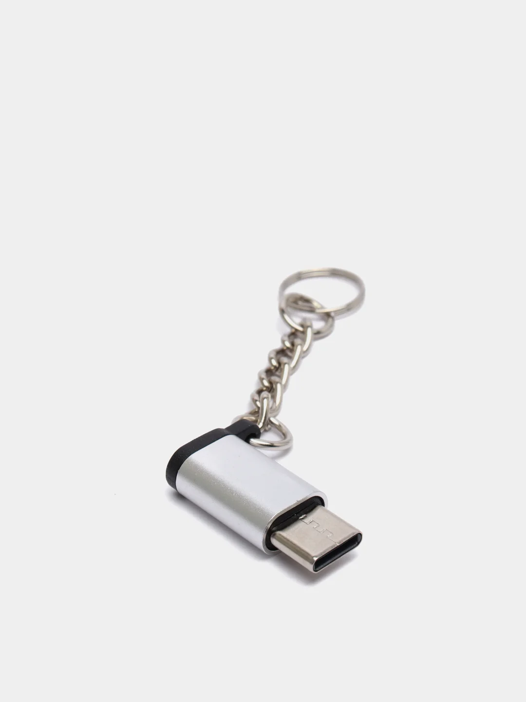 Серебряный переходник с micro-USB на Type-c
