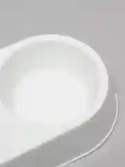 Белый миска для домашних животных, двойная, 0,4 л