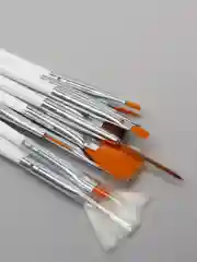 Белый кисти для дизайна ногтей, 15 штук