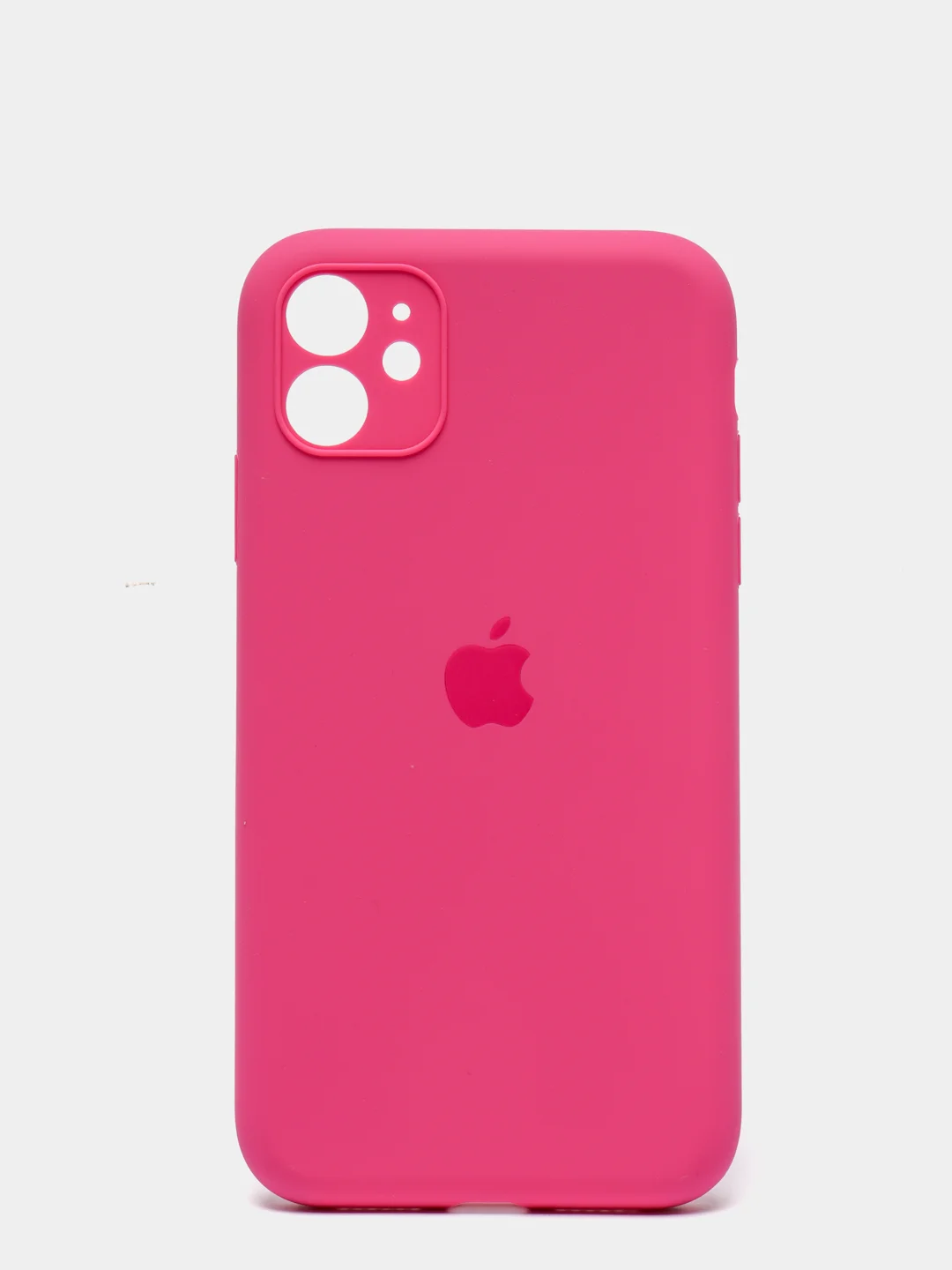 Тёмно-розовый чехол Silicone Case для iPhone 13 /11/12/12 ProMax с защитой камеры с бархатной подкладкой
