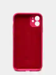 Тёмно-розовый чехол Silicone Case для iPhone 13 /11/12/12 ProMax с защитой камеры с бархатной подкладкой
