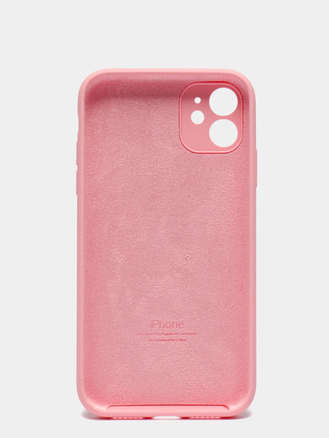 Розовый чехол Silicone Case для iPhone 13 /11/12/12 ProMax с защитой камеры с бархатной подкладкой