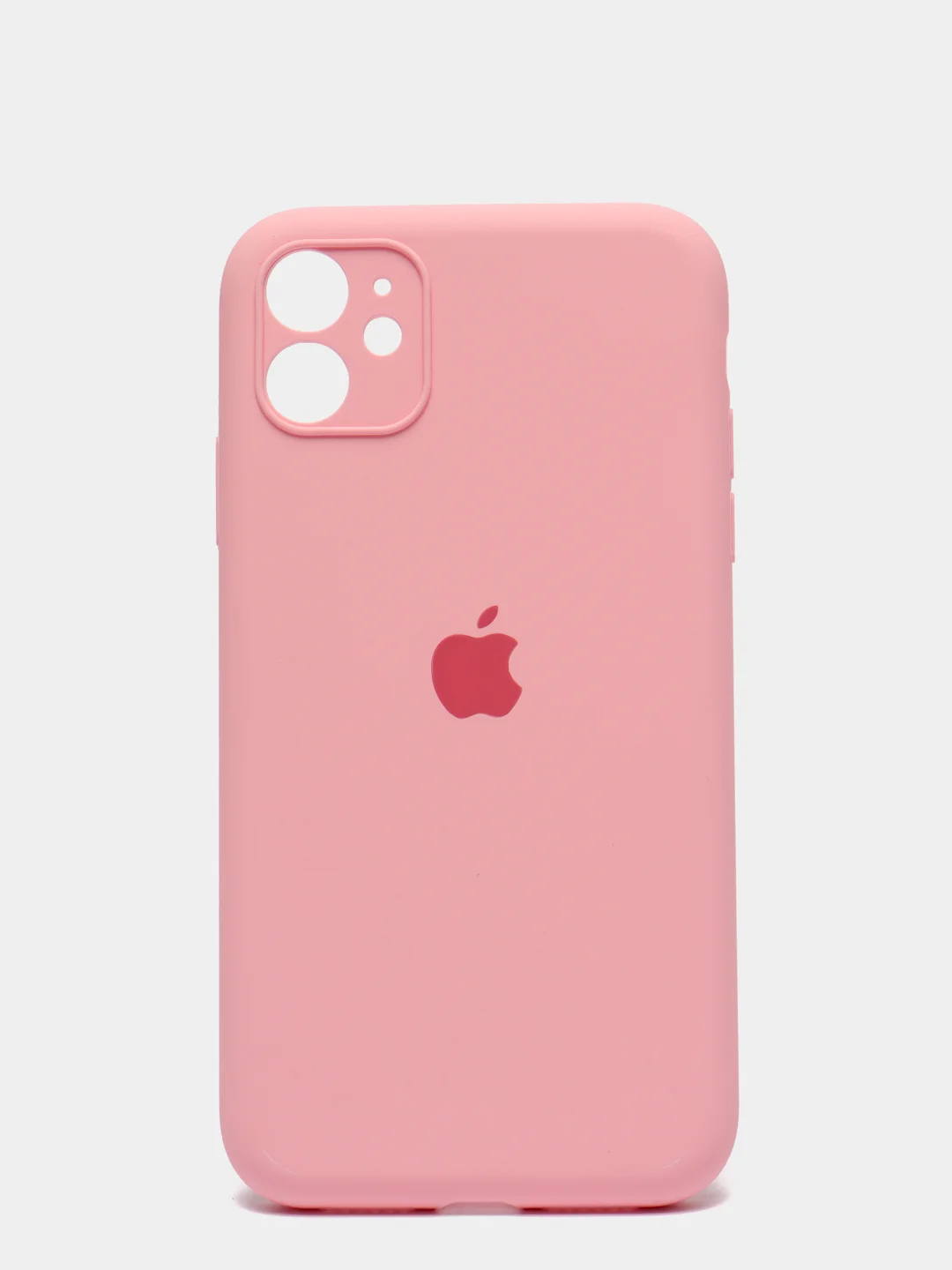 Розовый чехол Silicone Case для iPhone 13 /11/12/12 ProMax с защитой камеры с бархатной подкладкой