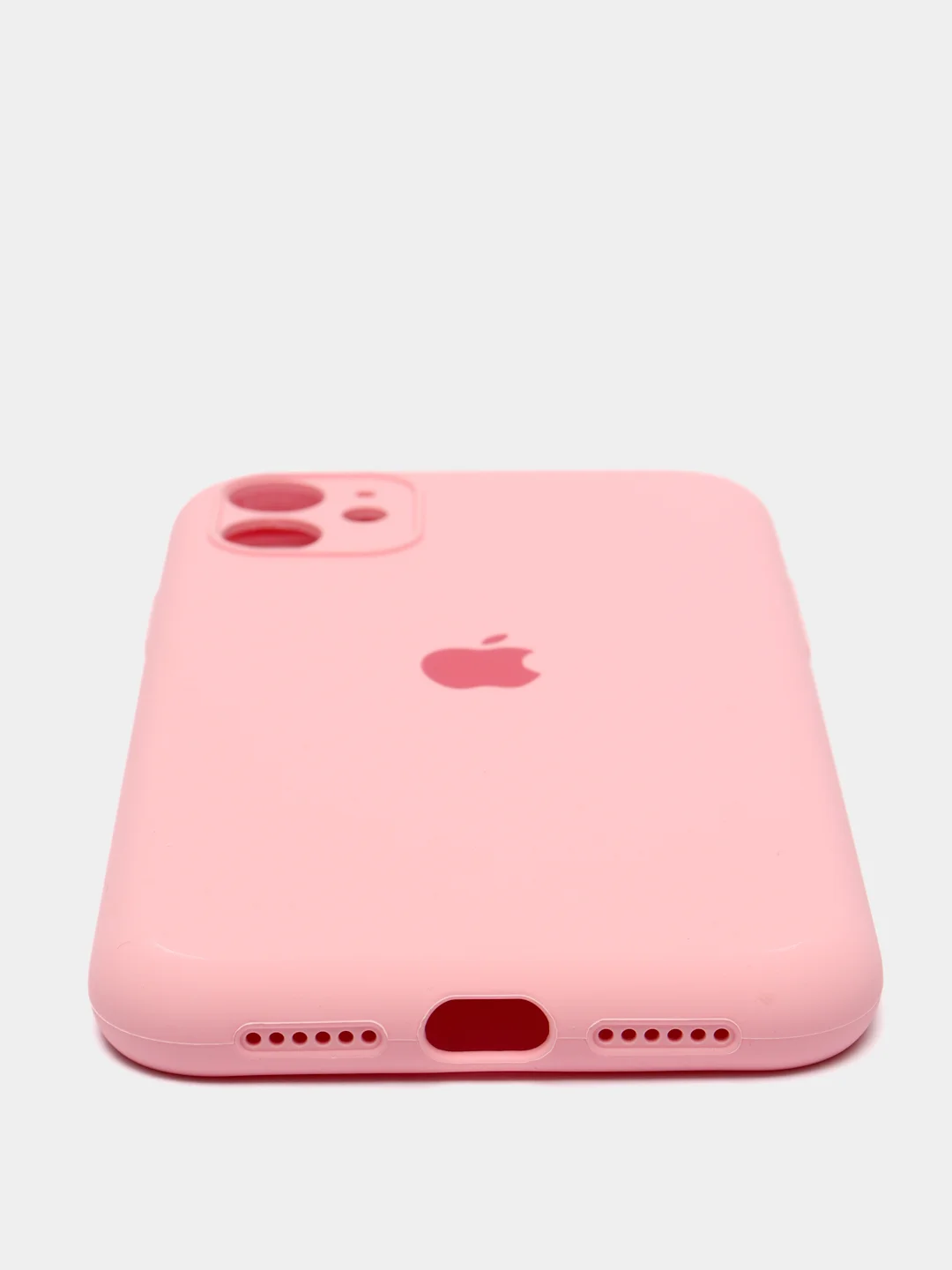 Розовый чехол Silicone Case для iPhone 13 /11/12/12 ProMax с защитой камеры с бархатной подкладкой