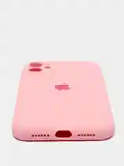 Розовый чехол Silicone Case для iPhone 13 /11/12/12 ProMax с защитой камеры с бархатной подкладкой