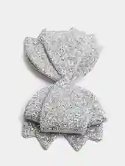 Серебряный бантики декоративные из фоамирана