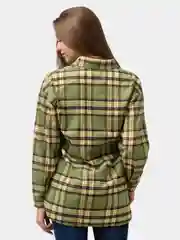 Женская рубашка с длинным рукавом зелёная в клетку  Zarka