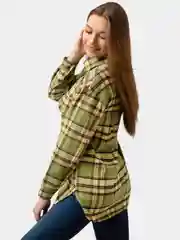 Женская рубашка с длинным рукавом зелёная в клетку  Zarka