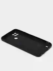 Черный чехол Realme C21  Реалми С21 черный силиконовый плетеный под кожу