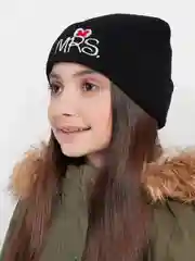 Черный детская хлопковая вязанная шапка "MR и MRS Mickey" для мальчиков и девочек