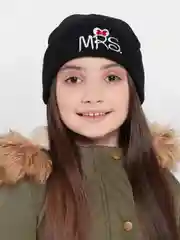 Черный детская хлопковая вязанная шапка "MR и MRS Mickey" для мальчиков и девочек