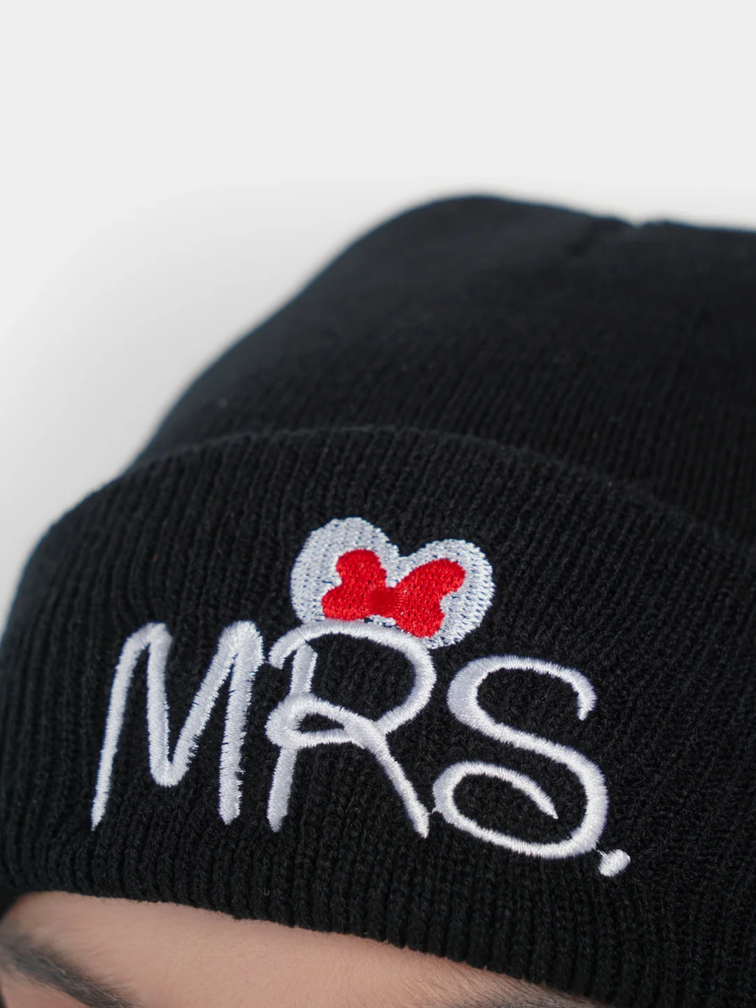 Черный детская хлопковая вязанная шапка "MR и MRS Mickey" для мальчиков и девочек