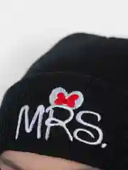 Черный детская хлопковая вязанная шапка "MR и MRS Mickey" для мальчиков и девочек