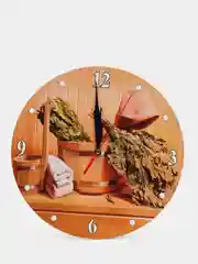 Часы настенные, серия: Баня, "Вкусная баня", плавный ход, d-24 см