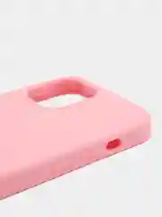 Розовый чехол Silicone Case для iPhone 12, 12 Pro с открытым низом