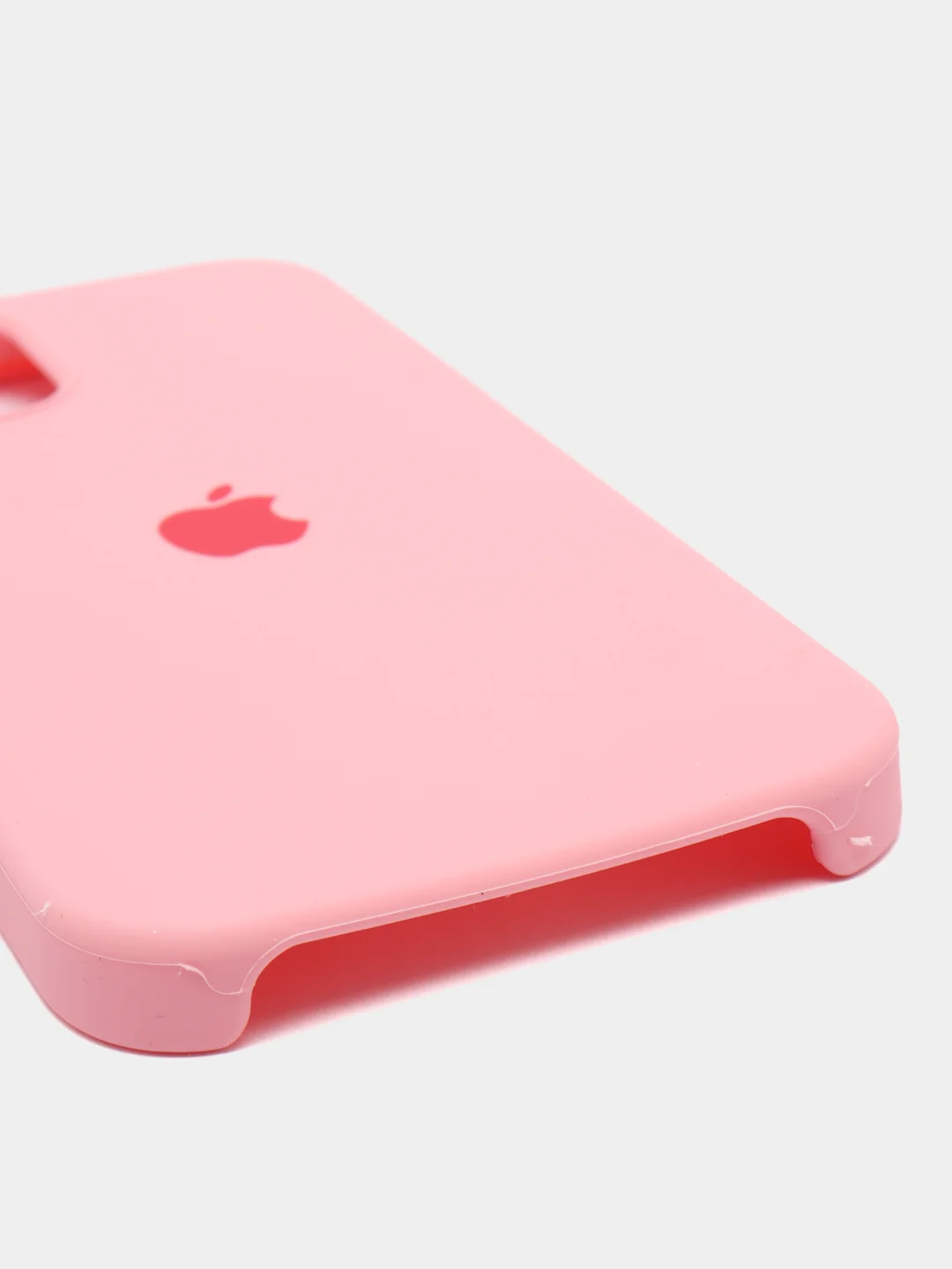 Розовый чехол Silicone Case для iPhone 12, 12 Pro с открытым низом