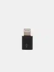Черный переходник адаптер Lightning(папа) - TYPE-C(мама)