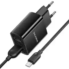 Сетевое зарядное устройство Borofone BA53A 2xUSB с кабелем (1m, Micro-USB/Type-C/iPhone)