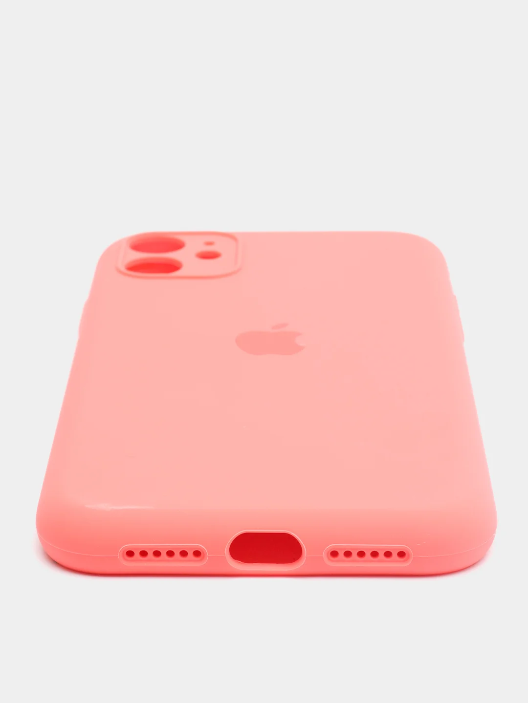 Кораллово-розовый чехол Silicone Case для iPhone 13 /11/12/12 ProMax с защитой камеры с бархатной подкладкой