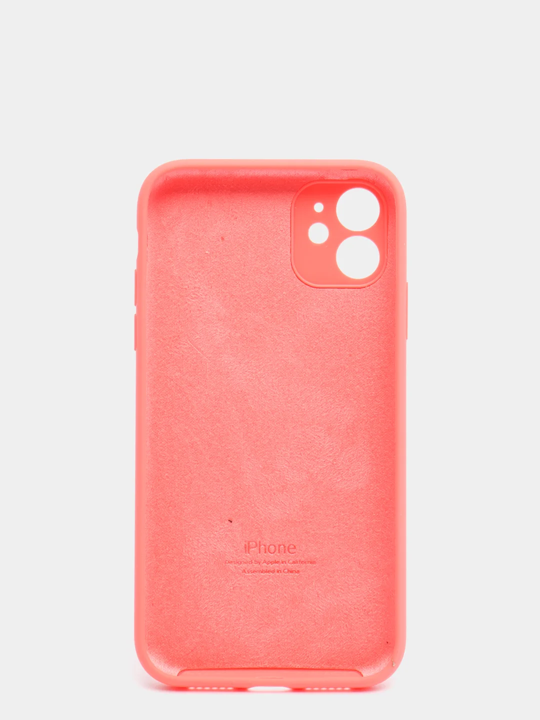 Кораллово-розовый чехол Silicone Case для iPhone 13 /11/12/12 ProMax с защитой камеры с бархатной подкладкой