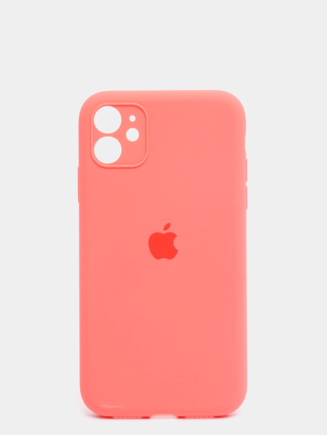 Кораллово-розовый чехол Silicone Case для iPhone 13 /11/12/12 ProMax с защитой камеры с бархатной подкладкой