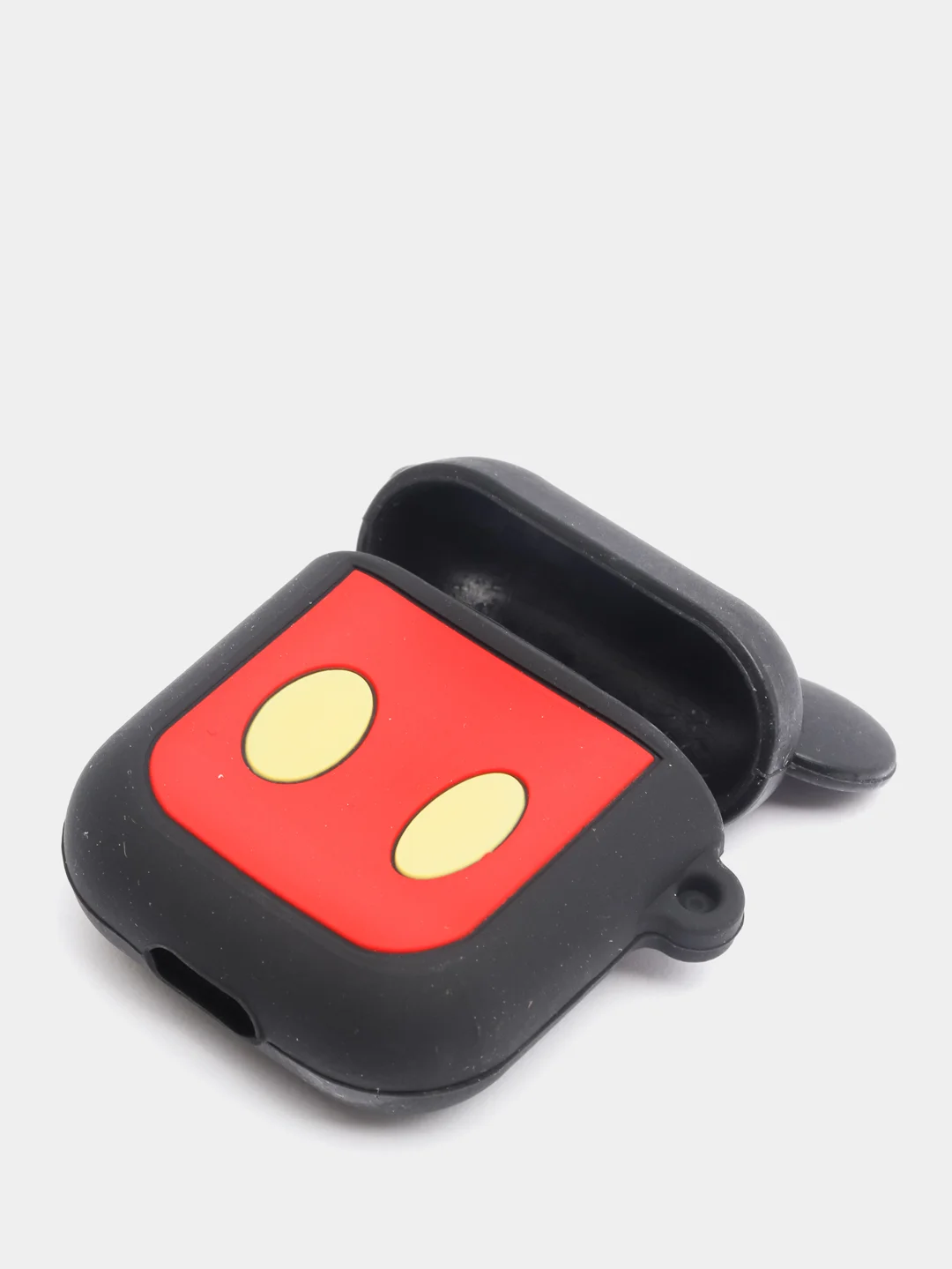 Горчичный чехол для беспроводных наушников AirPods 1/2, с карабином, силиконовый