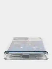 Темно-синий чехол Xiaomi Poco M3 силиконовый переливающийся жидкий с блестками и защитой камеры