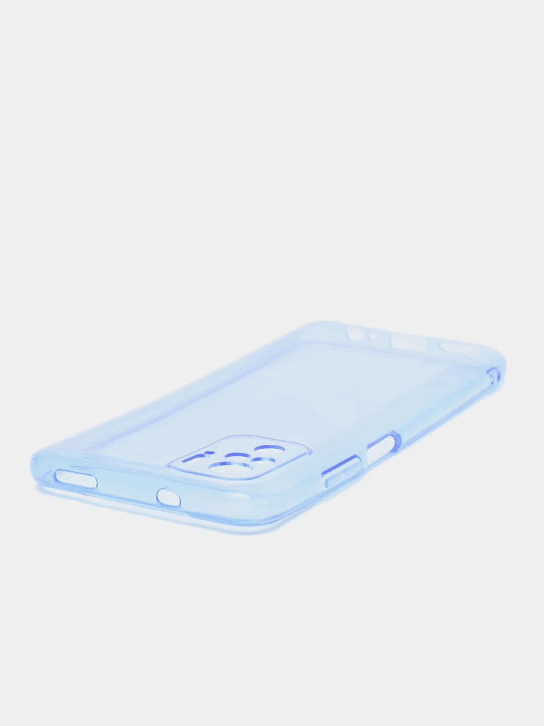 Бирюзовый чехол прозрачный для Xiaomi Redmi Note 10 / Note 10S, Poco M5s плотный неоновый с оттенком