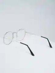 Серебряный очки имиджевые, круглые