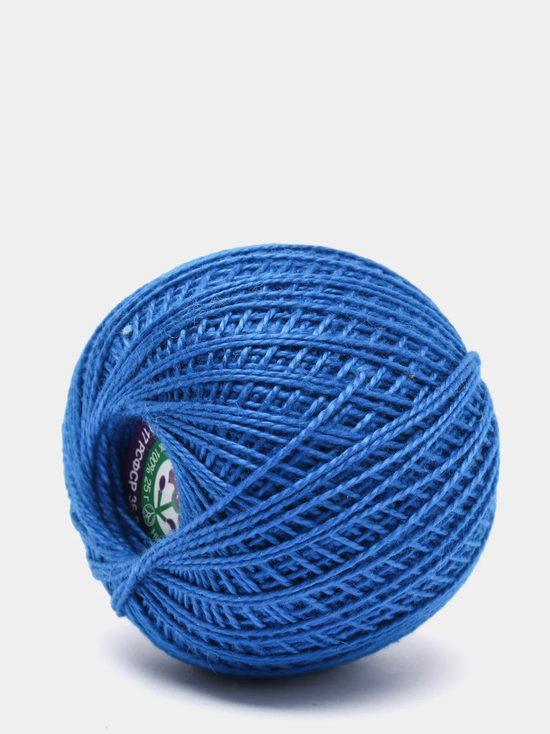 Синий нитки-пряжа "Ирис", хлопок, 25 г, 150 м,(В уп. 2 шт.)
