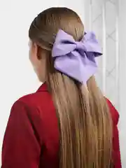 Лавандовый бант на заколке, Бант белый