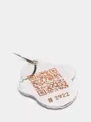 Фиолетовый адресник с QR кодом для домашних питомцев "Лапка", не требующий гравировки