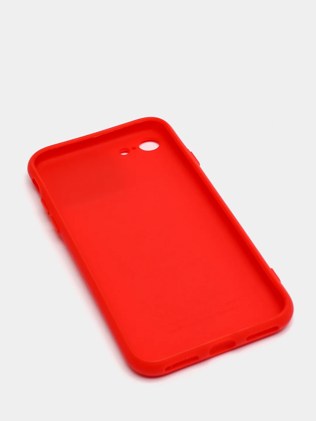 Красный чехол iPhone 7 / 8 / SE 2020 силиконовый с закрывающейся камерой