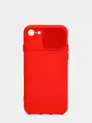 Красный чехол iPhone 7 / 8 / SE 2020 силиконовый с закрывающейся камерой