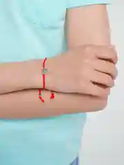 Коралловый меланж браслет  Красная нить с подвеской