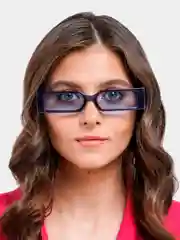 Синий женские солнцезащитные прямоугольные  очки