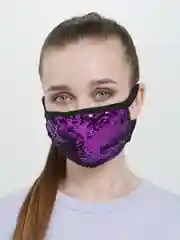 Аметистовый красивая защитная маска для лица ,многоразовая, гламурная с пайетками