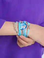 Голубой браслет с изображением Эльзы/Анны/Ариэль ("Холодное сердце", "Русалка")