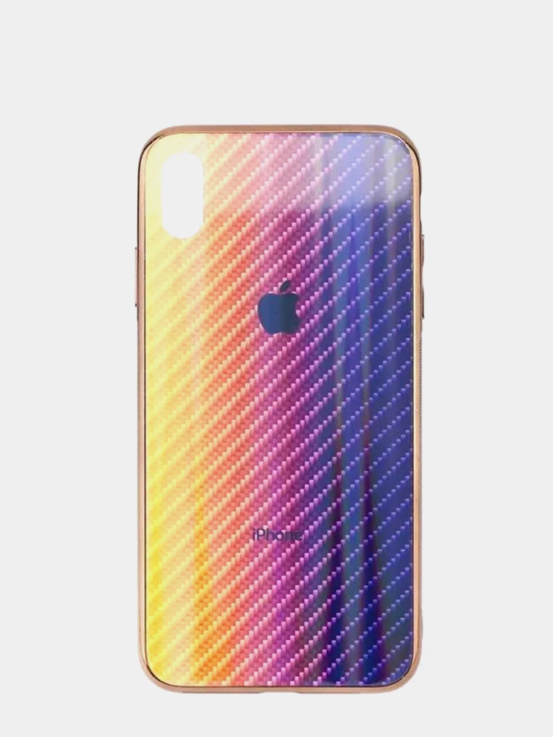 Золотой чехол для iPhone 12, градиент из закаленного стекла
