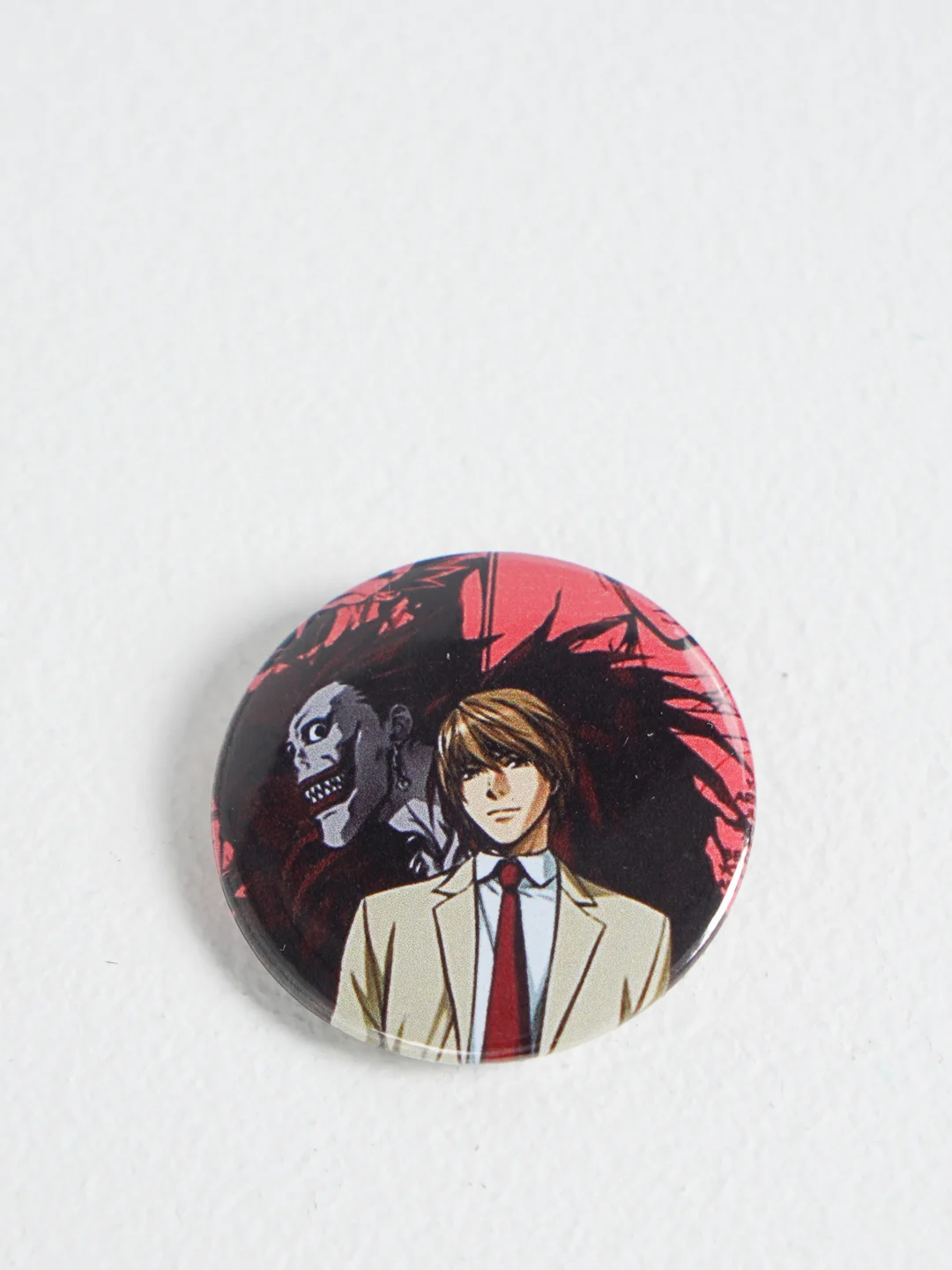Белый значки "Тетрадь смерти", "Death Note", Ягами Лайт, Эл