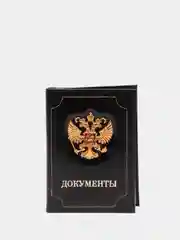 Черный обложка на автодокументы с паспортом