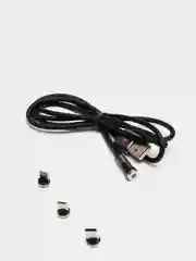 Черный магнитный кабель для зарядки телефона Apple Lightning, Type-C, Micro-USB, провод, шнур 1 м