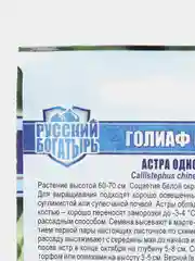 Семена цветов Астра "Голиаф белый", серия Русский богатырь, Гавриш