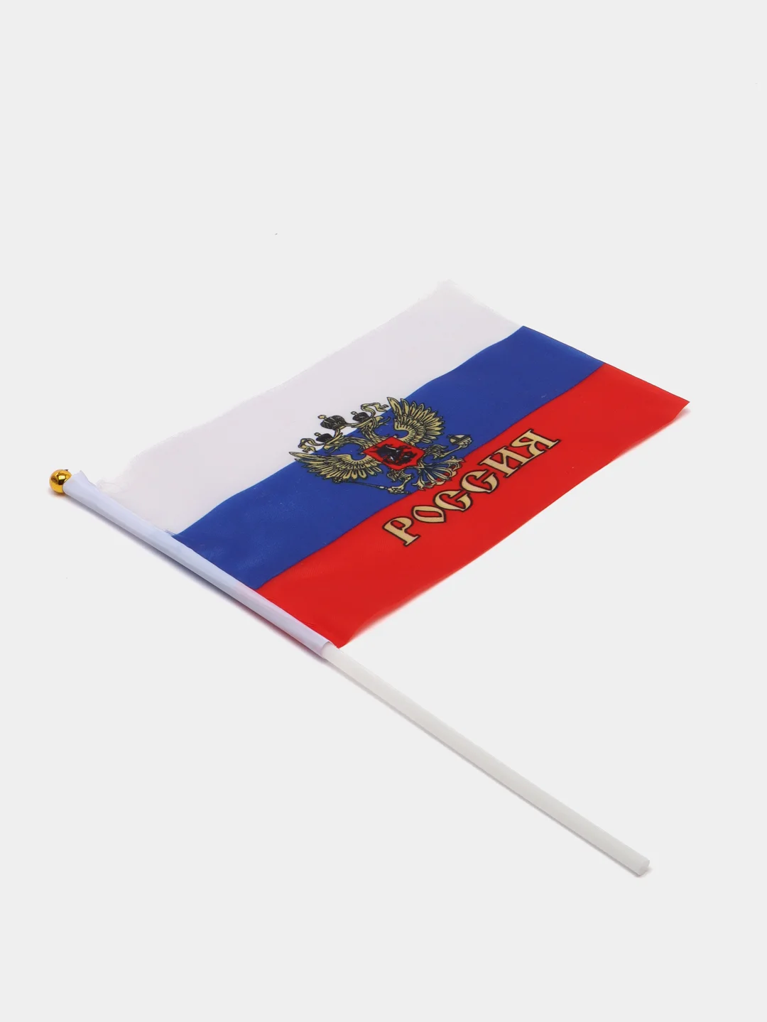 Флаг России с гербом и флагштоком