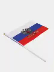 Флаг России с гербом и флагштоком