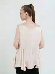 Бежевый меланж женский топ, блузка